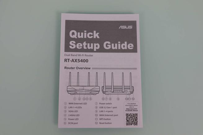 Vista de la guía de instalación rápida del router ASUS RT-AX5400