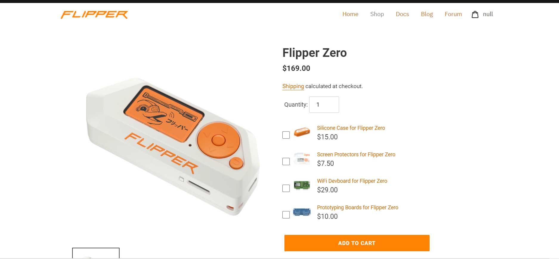 Flipper Zero en la web oficial