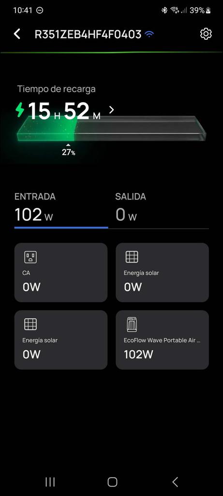 Estado de la batería EcoFlow DELTA 2 Max con la app