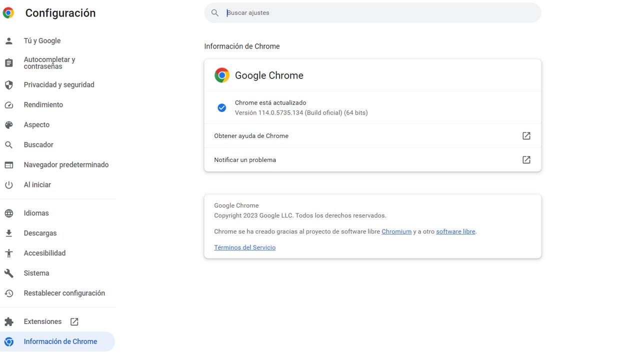 Actualizar Chrome por seguridad