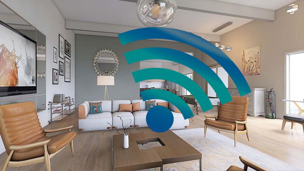 Logo de Wi-Fi en un salón