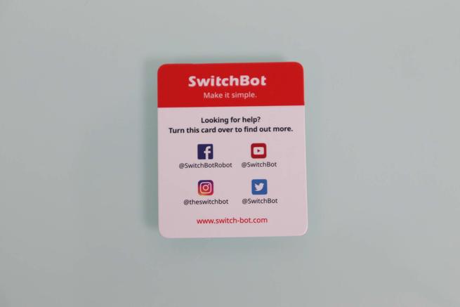 Tarjeta de contacto del SwitchBot Remote en detalle