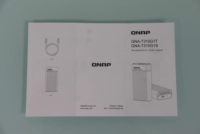 Vista de la guía de instalación rápida del adaptador 10GbE QNAP QNA-T310G1T