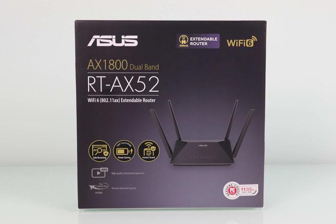 Frontal de la caja del router Wi-Fi 6 ASUS RT-AX52