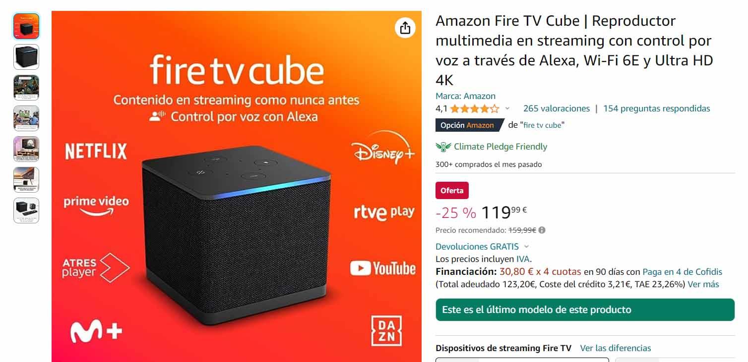 Oferta en el Amazon Fire TV Cube