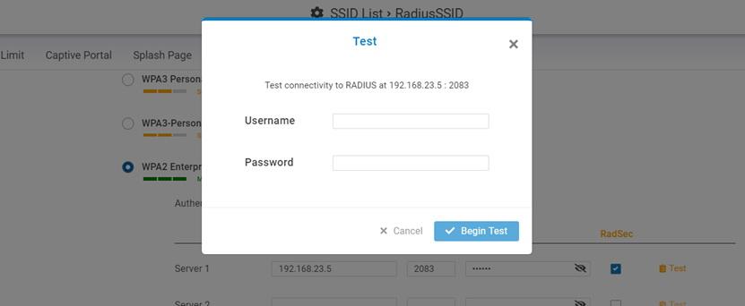 Prueba del servidor RADIUS con RadSec en EnGenius Cloud