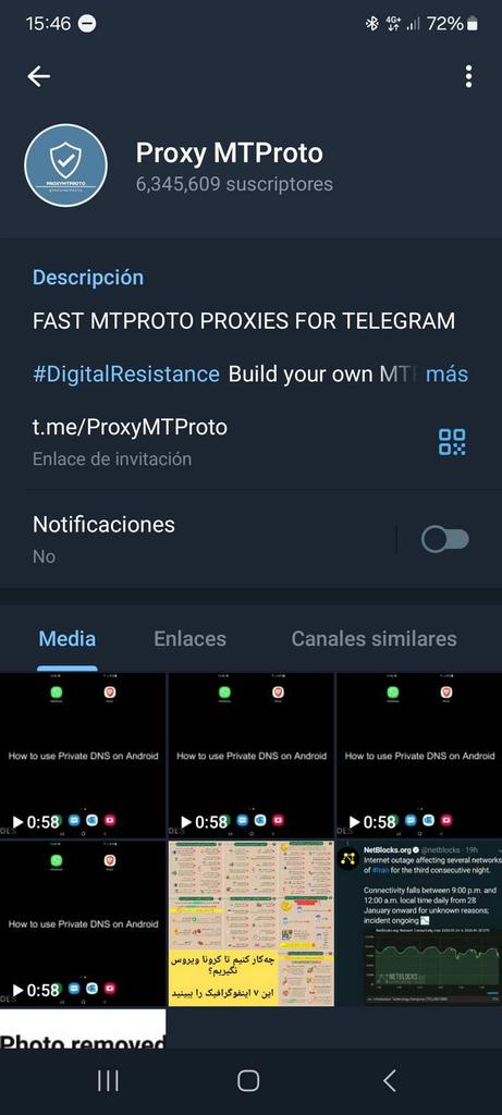 Canal de Telegram con proxy actualizados
