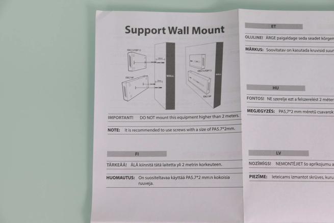Instrucciones para montaje del ASUS ExpertWiFi EBP15 en la pared