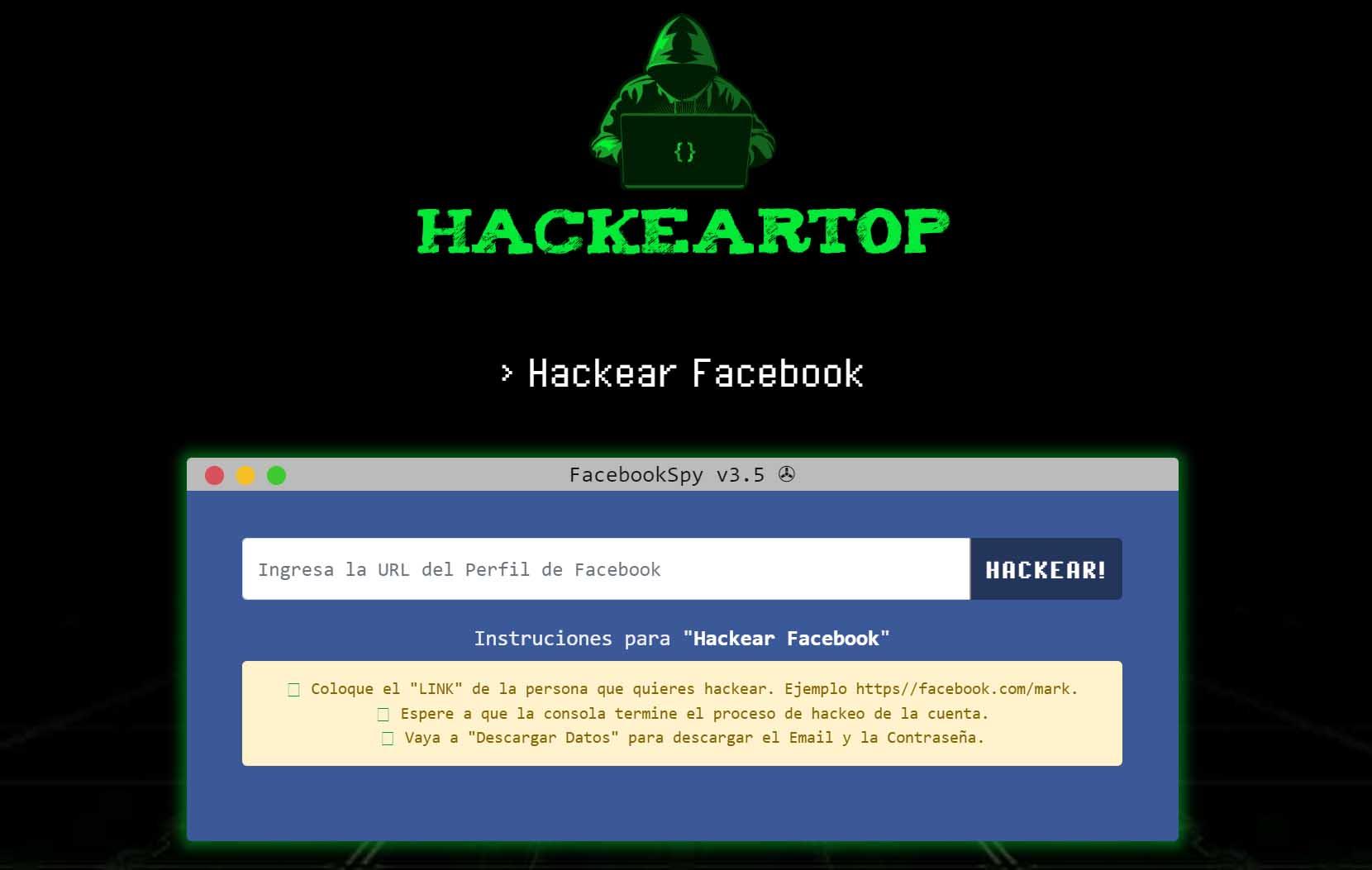 Web falsa para hackear Facebook