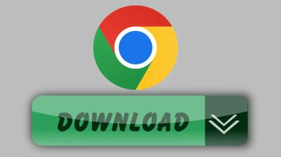 Ilustración conceptual de la aceleración de descargas en Google Chrome, con un velocímetro y el logo del navegador