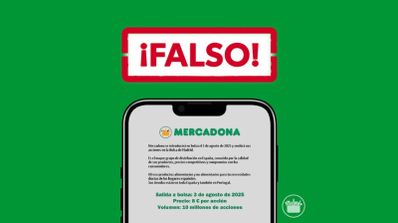 Captura del mensaje falso de Mercadona