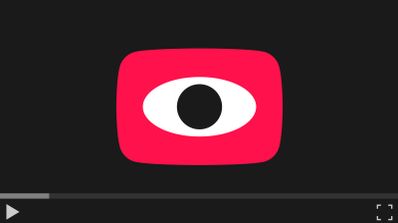 Representación del logo de YouTube y un ojo
