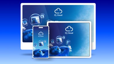 Nube de O2, en un móvil, tablet y pantalla de ordenador