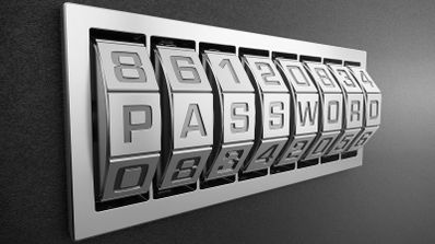 Imagen representando un candado alfanumérico y la palabra Password