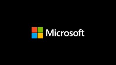 El logo de Microsoft sobre un fondo negro