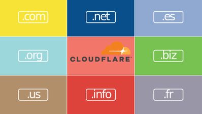 Ilustración conceptual del proceso para registrar un dominio gratis y gestionarlo con los DNS de Cloudflare para mayor seguridad y velocidad