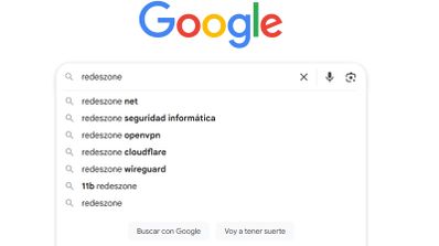 Imagen en la que aparece el buscador de Google, con el término de búsqueda RedesZone