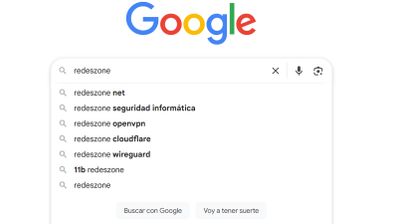 Imagen en la que aparece el buscador de Google, con el término de búsqueda RedesZone