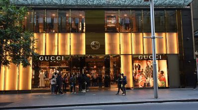 Fachada de una tienda de Gucci, la marca que ha sido hackeada