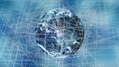 Imagen en la que aparece un mapa de Internet global
