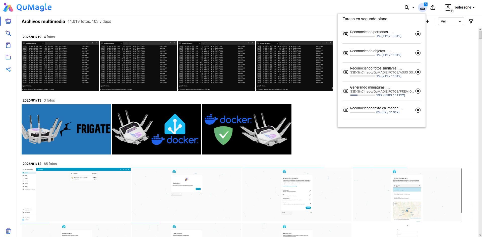 Procesamiento de miniaturas, reconocimiento facial y objetos de QuMagie con el NAS QNAP TS-AI642