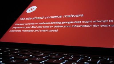 Imagen en la que aparece un sitio web con malware