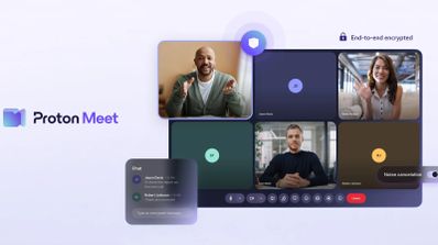 Imagen en la que aparece una videollamada con Proton Meet