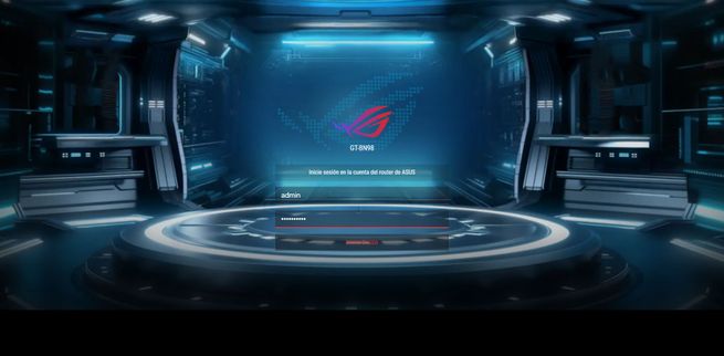 Pantalla de bienvenida del asistente de configuración de ASUS ROG con fondo futurista en tonos azules.