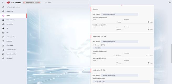 Configuración de las bandas de frecuencia inalámbricas en el firmware del ASUS GT-BN98.