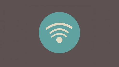 Icono de señal inalámbrica Wi-Fi en color crema sobre un círculo azul turquesa.