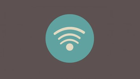 Icono de señal inalámbrica Wi-Fi en color crema sobre un círculo azul turquesa.