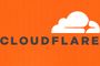 Logotipo de Cloudflare compuesto por una nube blanca y el nombre de la empresa en letras oscuras sobre un fondo naranja intenso.