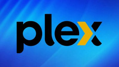 Logotipo de Plex sobre fondo azul degradado.