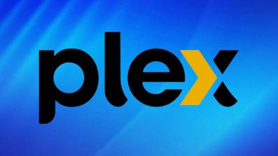 Logotipo de Plex sobre fondo azul degradado.