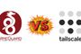 Logotipos de WireGuard y Tailscale enfrentados por un icono de VS sobre fondo blanco.