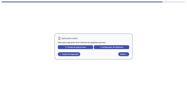 Cuadro de diálogo en Immich con enlaces de descarga para la aplicación móvil.