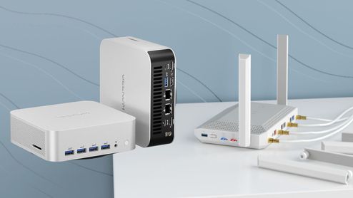 Homelab con router Keenetic Hero 5G y mini PC
