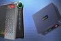 Dos modelos distintos de mini PC, uno con chasis vertical e iluminación RGB y otro de la marca Beelink en formato compacto horizontal.