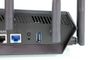 Detalle de los puertos traseros del router TUF-AX6000 que incluye conexión WAN, USB y puerto Gaming port.