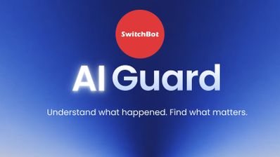 Logotipo de SwitchBot sobre el texto AI Guard y el lema Understand what happened Find what matters.