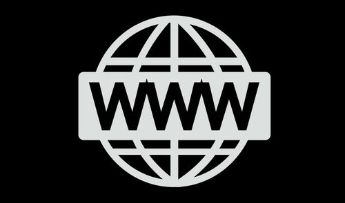 Icono de un globo terráqueo con las siglas WWW superpuestas en el centro sobre fondo negro.