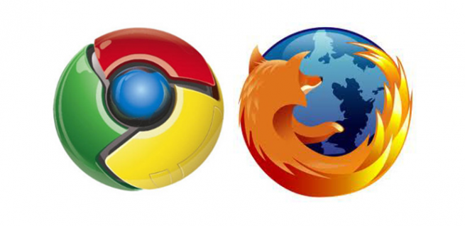 Logotipos Google Chrome y Firefox