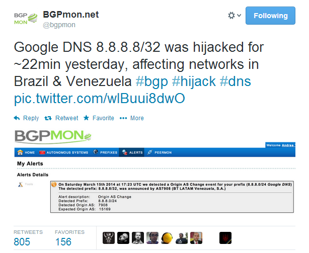 problema de seguridad servidores DNS de Google