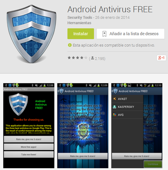 antivirus falso android