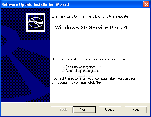 Windows XP Service Pack 4 instalación