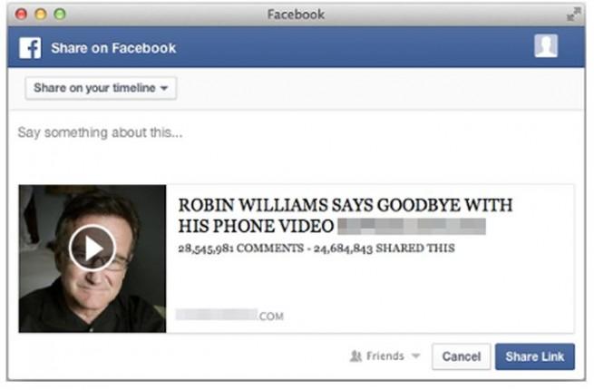 robin williams scam facebook
