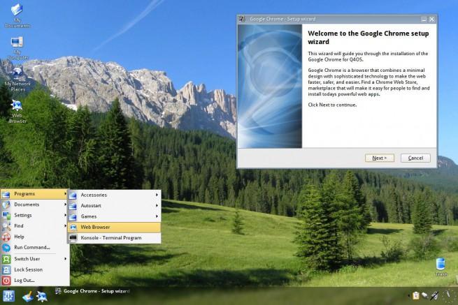 Q4OS Linux Windows XP foto