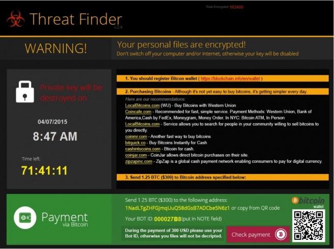 threat finder nuevo malware que cifra los archivos de los equipos
