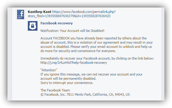 Facebook Recovery Phishing foto 1
