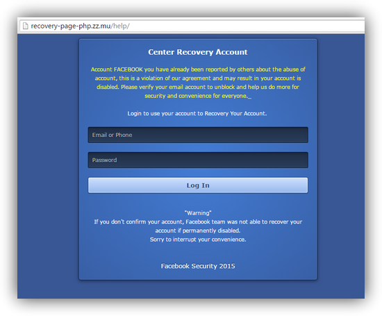 Facebook Recovery Phishing foto 2